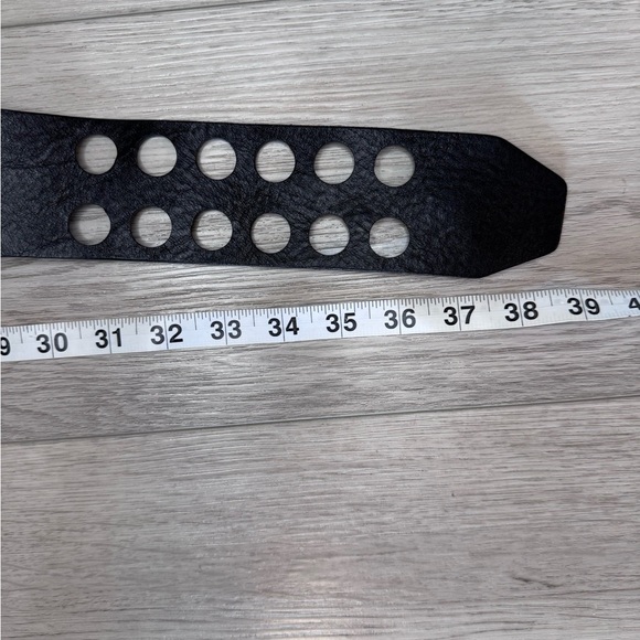 Brave Leather Belt Sz 30 Black Silver Stud Statement Made In Canada Punk Grunge main image 6